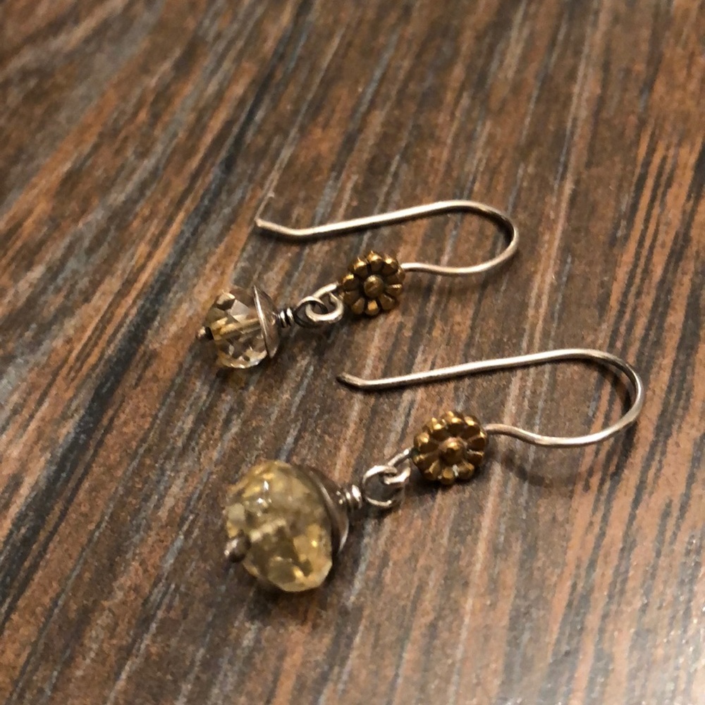 French wire drop crystal earrings